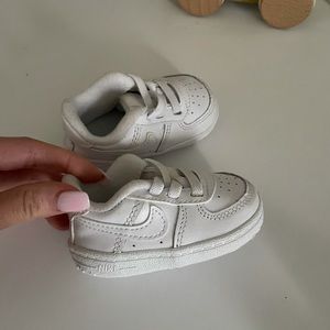 Baby Nike Air Force white shoes. Size 2c. Loved these shoes